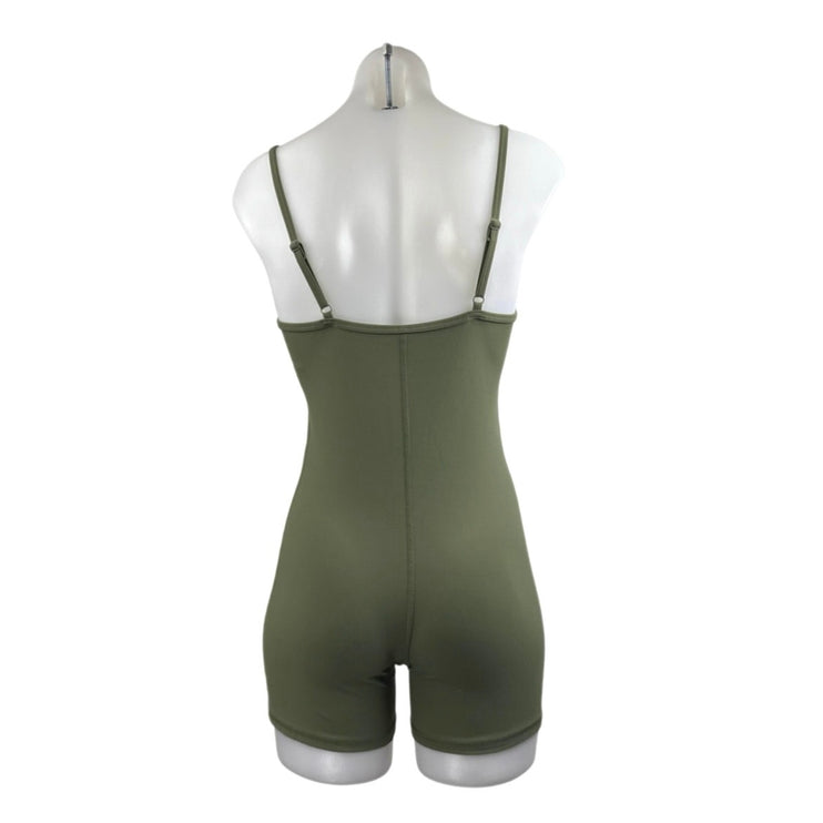 WeWoreWhat Women's Green Sleeveless Cami Camisole One Piece Workout Romper Sz M