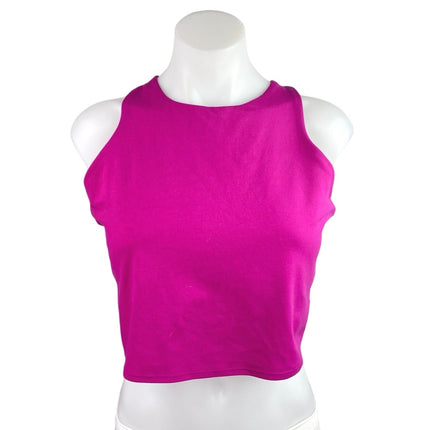 Athleta Pink Sleeveless Racerback High Neck Yoga Tank Athletic Crop Top Size L