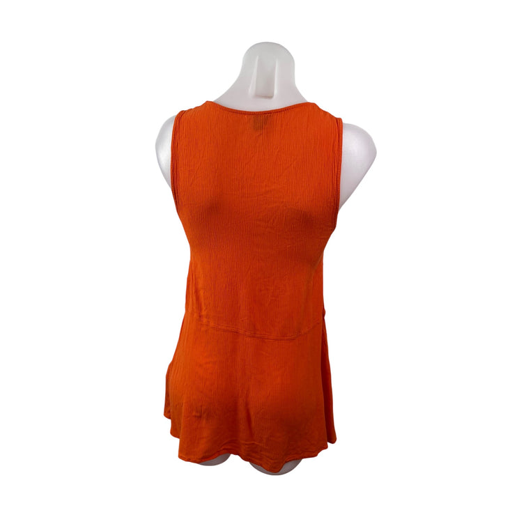 Topshop Women Coral Sleeveless V Neck Tank Cami Casual Cutout Mini Dress Size 4