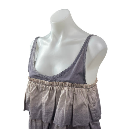 Marc by Marc Jacobs Women's Gray Ombre Ruffle Tiered Tank Cami Blouse Top Size S