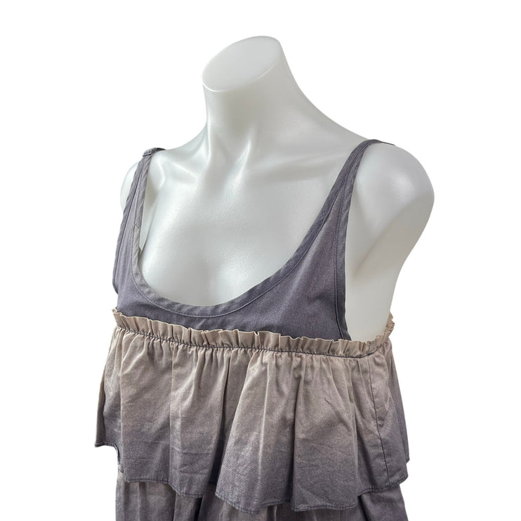 Marc by Marc Jacobs Women's Gray Ombre Ruffle Tiered Tank Cami Blouse Top Size S