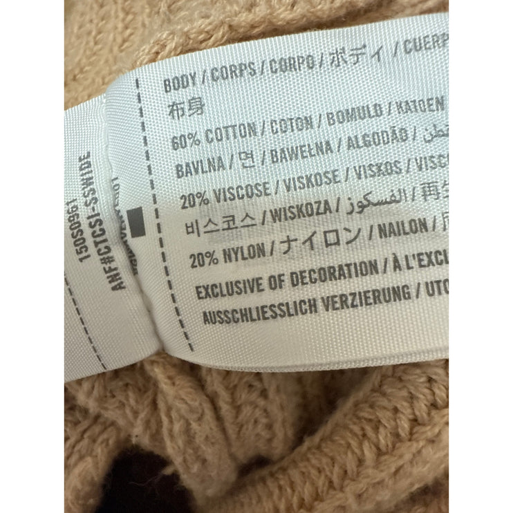 Abercrombie & Fitch Tan Long Sleeve Ribbed Knit Button Up Cardigan Sweater XS