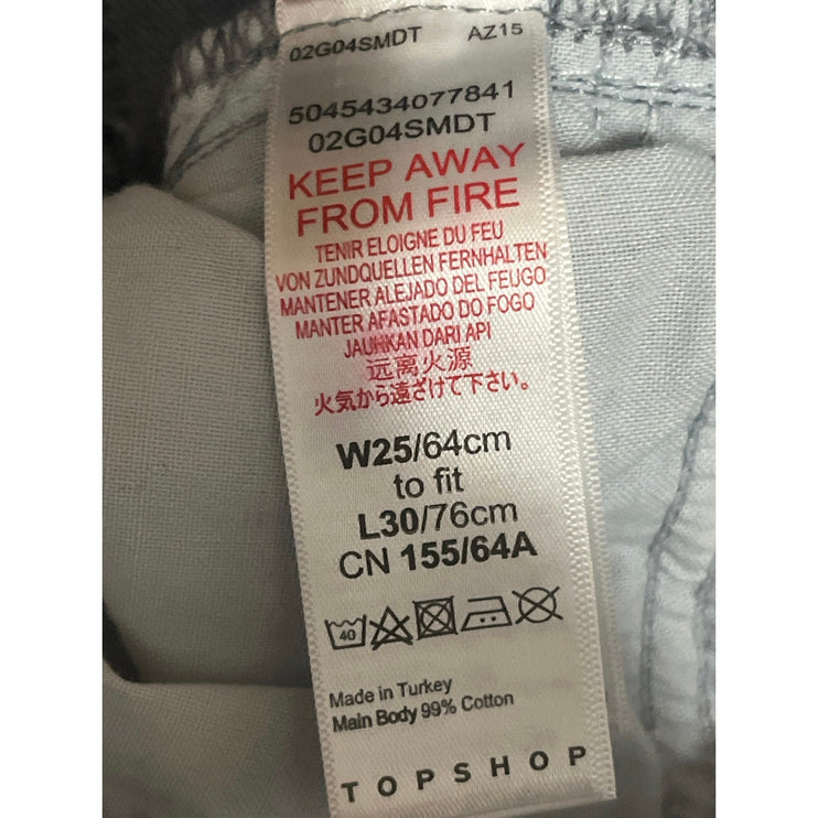 Topshop Women's Blue High Waisted Flared Bootcut Cropped Denim Jeans Size 25