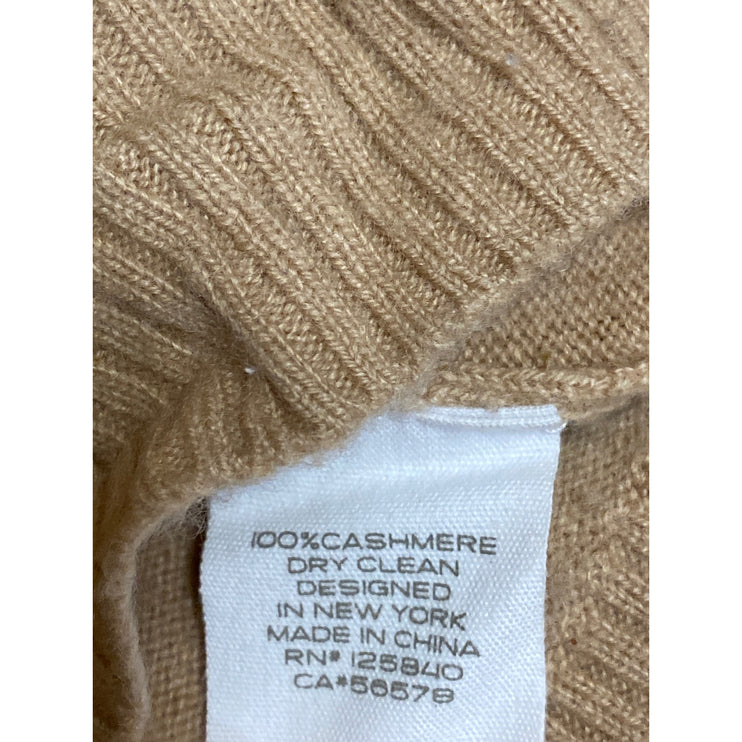 Intermix Elroy 100% Cashmere Women's Beige V Neck Long Sleeve Crop Sweater Top L