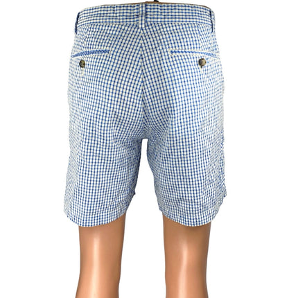 Vineyard Vines Men's Blue Plaid Gingham Bermuda Golf Chino Khaki Shorts Size 30