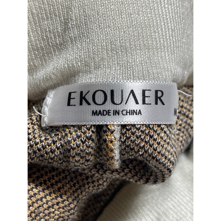 Ekouaer Women's White Floral High Rise Drawstring Sleepwear Lounge Shorts Size M