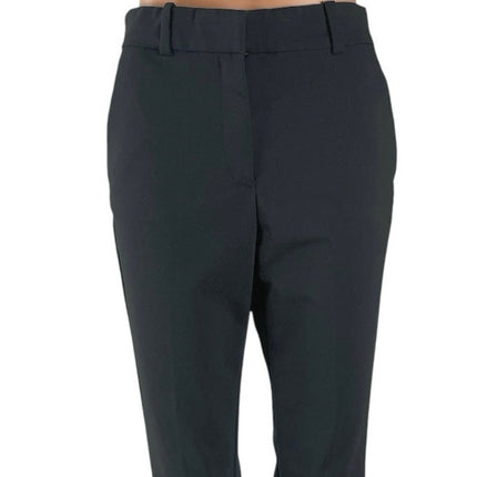 H&M Womens Black High Rise Slim Straight Career Work Ankle Trousers Pants Size 4