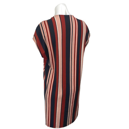 MNG Mango Multicolor Striped Short Drop Sleeve V Neck A Line Mini Day  Brie