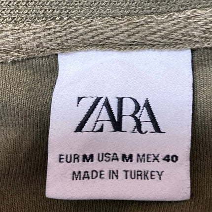Zara Men's Olive Green Crewneck Short Sleeve Casual Basic Tee T-shirt Top Size M
