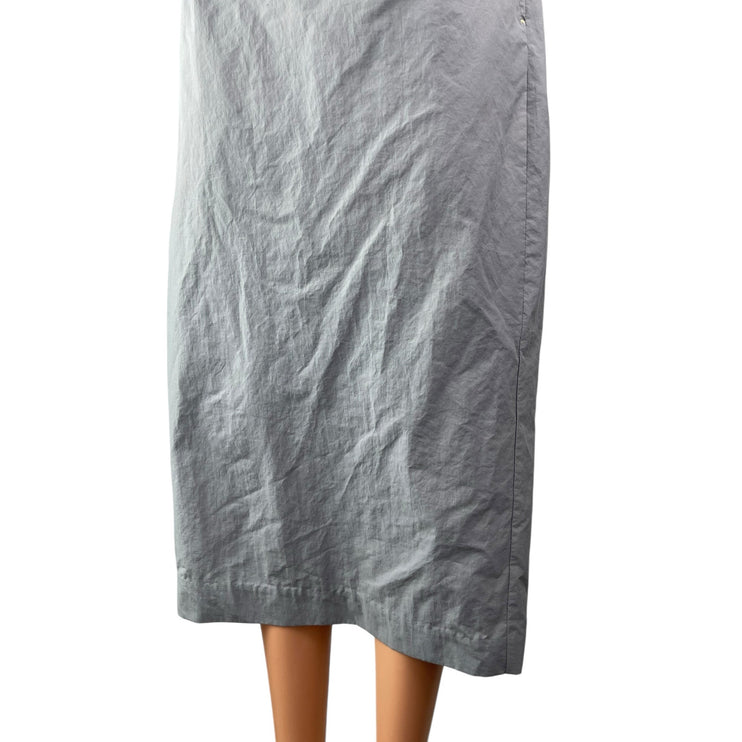 Lebrown Women's Gray High Waisted Pull On Back Slit Midi Pencil Skirt Size M