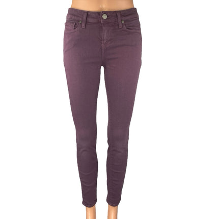 Paige Verdugo Ankle Women's Purple Low Rise Skinny Trousers Denim Jeans Size 25