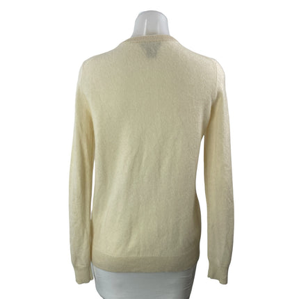 C By Bloomingdale Women's Yellow 100% Cashmere Crew Neck Sweater Top Size M