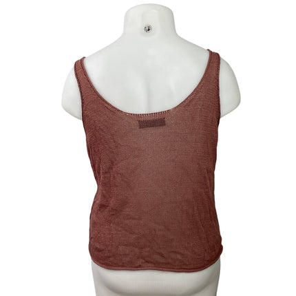 Zara Marsala Women's Brown Sleeveless Knit Scoop Neck Swaeter Tank Top Size XL
