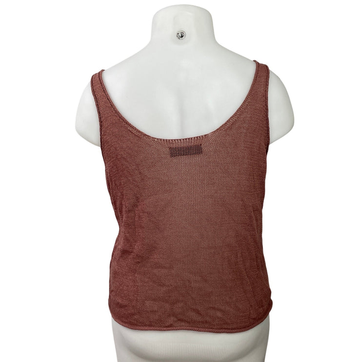 Zara Marsala Women's Brown Sleeveless Knit Scoop Neck Swaeter Tank Top Size XL