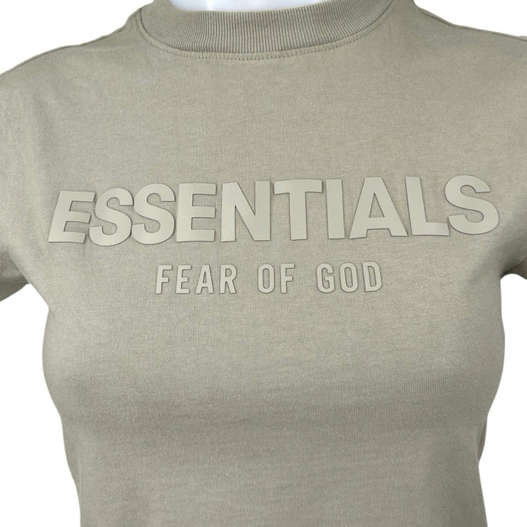 Essentials Women's Green Fear of God Crew Neck Basic T Shirt Tee Top Size XS