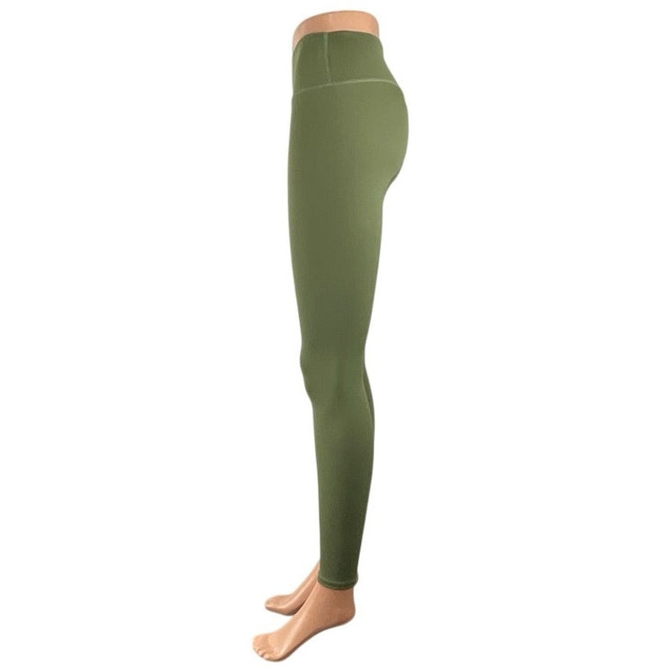 CSB Women's Green High Rise Yoga Gym Workout Athletic Activewear Legging Pants M