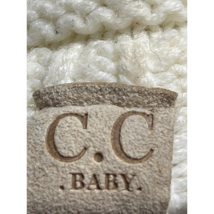 C.C Baby Girl Kids White Knit Bear Pom Pom Knit Winter Snow Beanie Hat OS