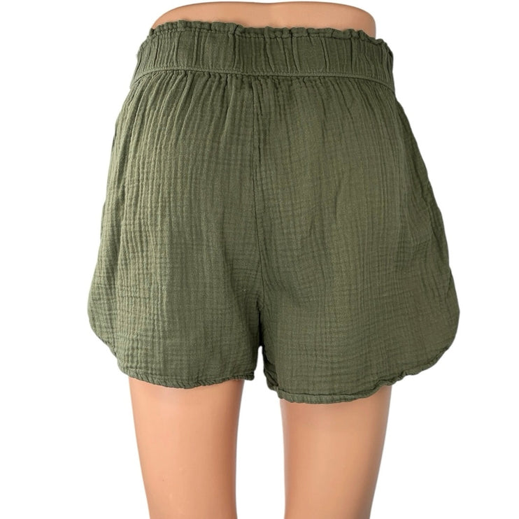 Universal Thread Green High Waisted Pull On Paperbag Mini Casual Shorts Size S