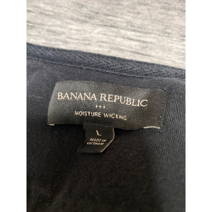 Banana Republic Gray Heathered 1/4 Zip Long Sleeve Sweatshirt Sweater Top Size L