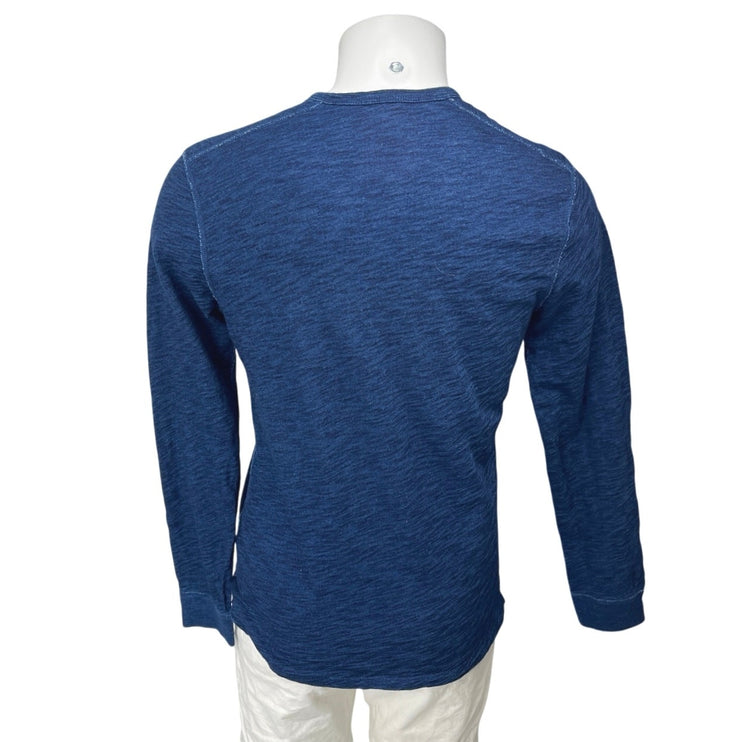 Wallace & Barnes Men's Blue Cotton Long Sleeve Crewneck Sweatshirt Sweater Top M