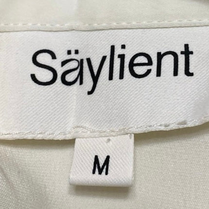 Saylient Women's White Black Long Sleeve Button Down Shirt Blouse Top Size M