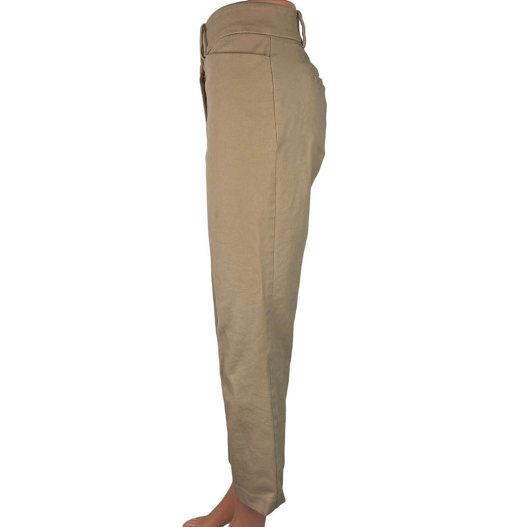 Ann Taylor Beige Mid Rise Straight Leg Chino Ankle Career Office Trouser Pants 8