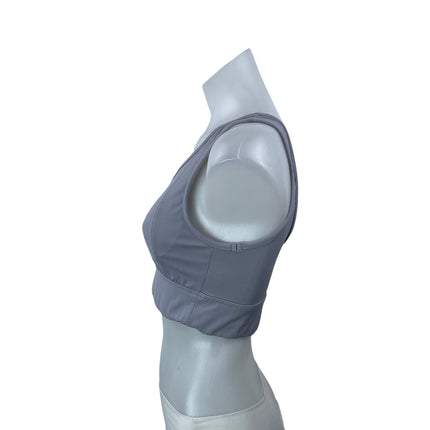 Varley Gray Purple Sleeveless Zip Up Yoga Athletic Crop Top Sports Bra Size M