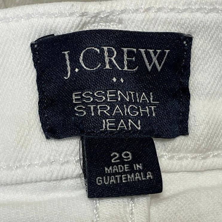 J.Crew Essentials Women's White High Rise Straight Leg Denim Jeans Pants Size 29