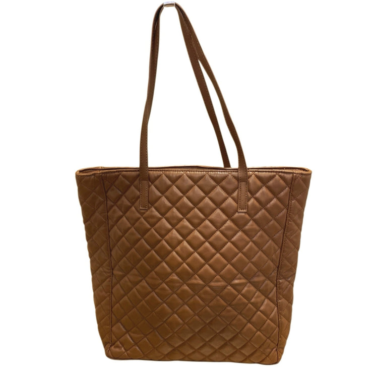 Steve Madden Bkimmy Womens Brown Quilted Faux Vegan Leather Tote Shoulder Bag OS