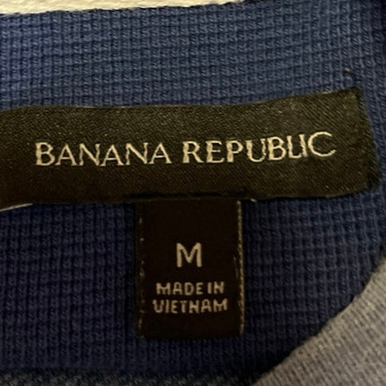 Banana Republic Men's Blue Waffle Knit Long Sleeve Crew Neck Sweater Top Size M