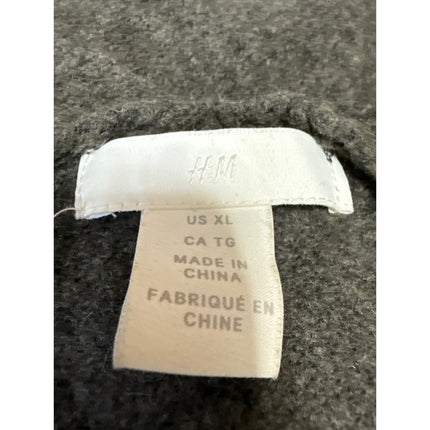 H&M Women's Gray V-neck Button Down Long Sleeve Knit Cardigan Sweater Top Sz XL