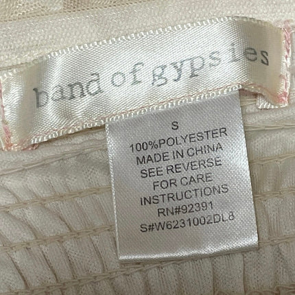 Band of Gypsies Cream Sleeveless Floral Embroidered Camisole Mini A-line Dress S