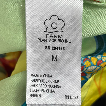 NEW Farm Rio Multicolor Floral Satin Sleeveless V Neck Mini Tie Wrap Dress Sz M