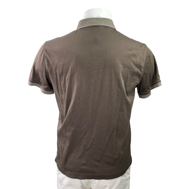 Banana Republic Luxe Touch Performance Mens Brown Short Sleeve Polo Shirt Size M
