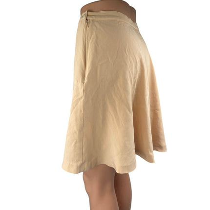 Saks Fifth Avenue Yellow 100% Silk High Waisted Pleated A Line Mini Skirt Sz 10