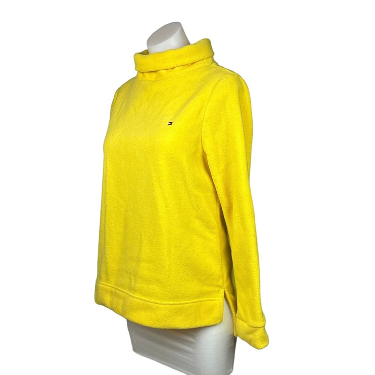 Tommy Hilfiger Womens Yellow Terry Fleece Turtleneck Long Sleeve Sweater Size S