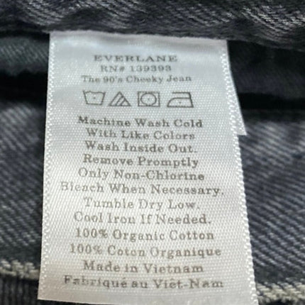 Everlane 90's Cheeky Black Wash Straight Leg High Waist Denim Jeans Pants Sz 27