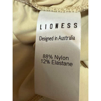 NEW Lioness Oui Oui Yellow Cap Sleeve Ruffle Tiered Open Back Mini Dress Size M