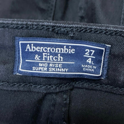 Abercrombie & Fitch Womens Black High Rise Super Skinny Denim Jeans Pants Size 4