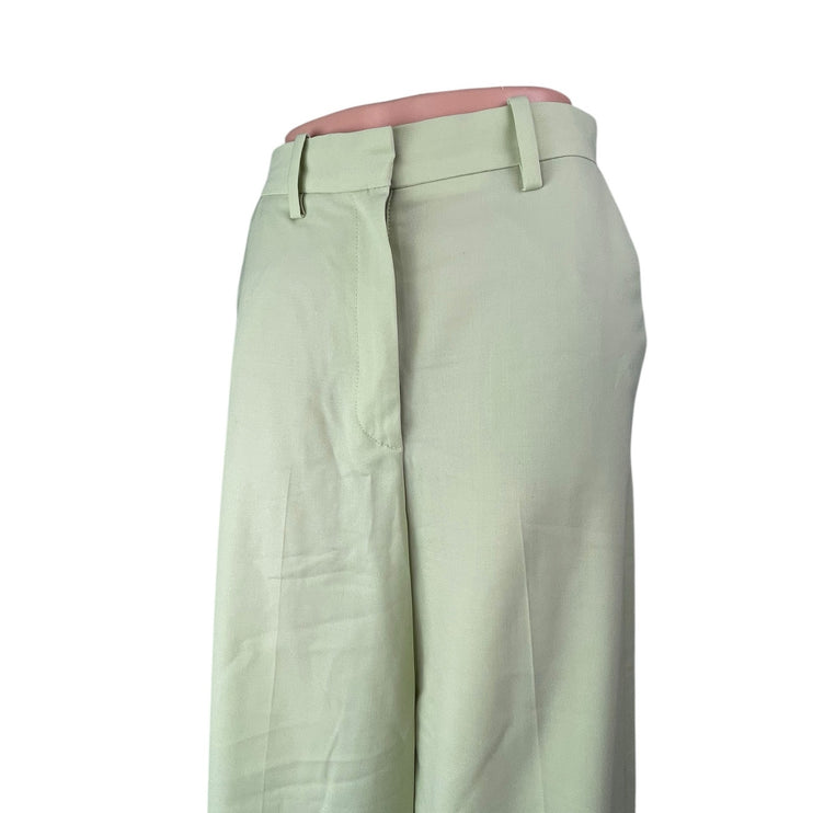 & Other Stories Women's Green High Waisted Straight Wide Leg Trousers Pants Sz 4