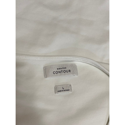 Aritzia Babaton Contour Women's White Long Sleeve Tee T-shirt Bodysuit Top Sz L