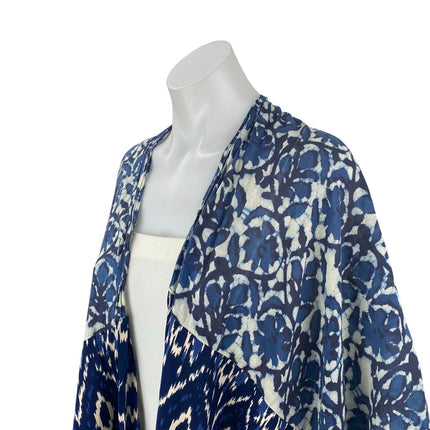 Anthropologie In Our Nature Midnight Women's Floral Ikat Kimono Cardigan Top OS