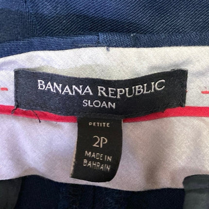 Banana Republic Sloan Women's Blue Skinny Mid Rise Crop Trousers Dress Pants 2P
