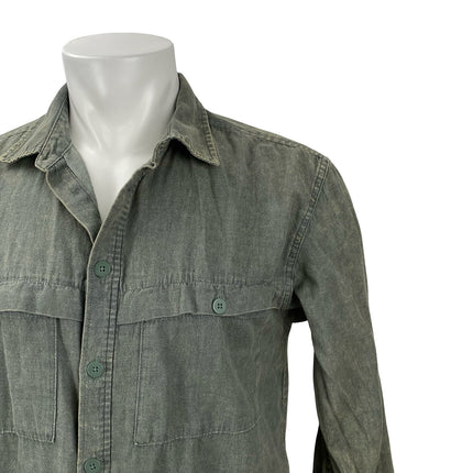 Urban Outfitters Moss Acid Wash Collared Long Sleeve Button Down Shirt Top Sz M