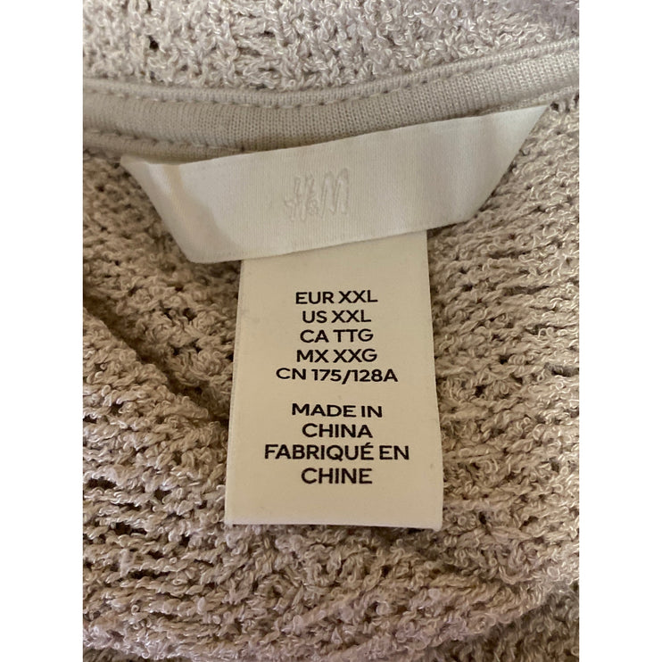 H&M Women's Cream Tan Crewneck Sleeveless Knit Sweater Coverup Tank Top Size XXL