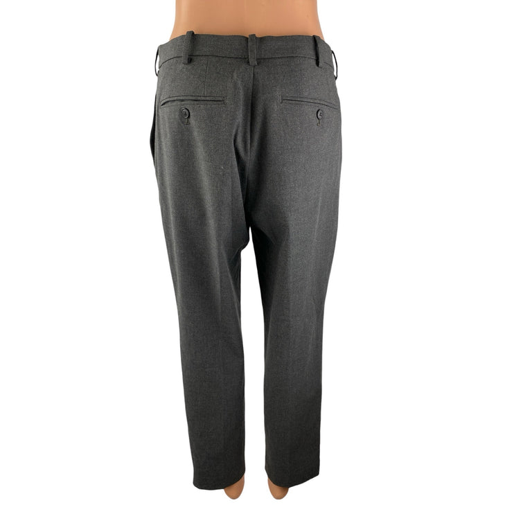 Uniqlo Men's Gray High Rise Slim Fit Straight Leg Trousers Dress Pants Size M