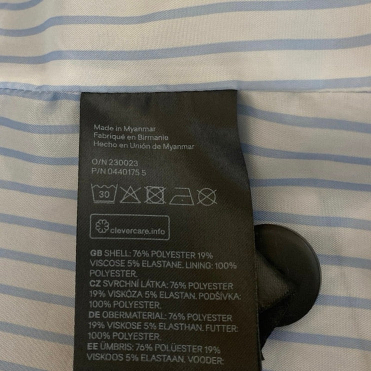 H&M Women's Blue Long Sleeve Single Button Notch Blazer Coat Suit Jacket Size 4