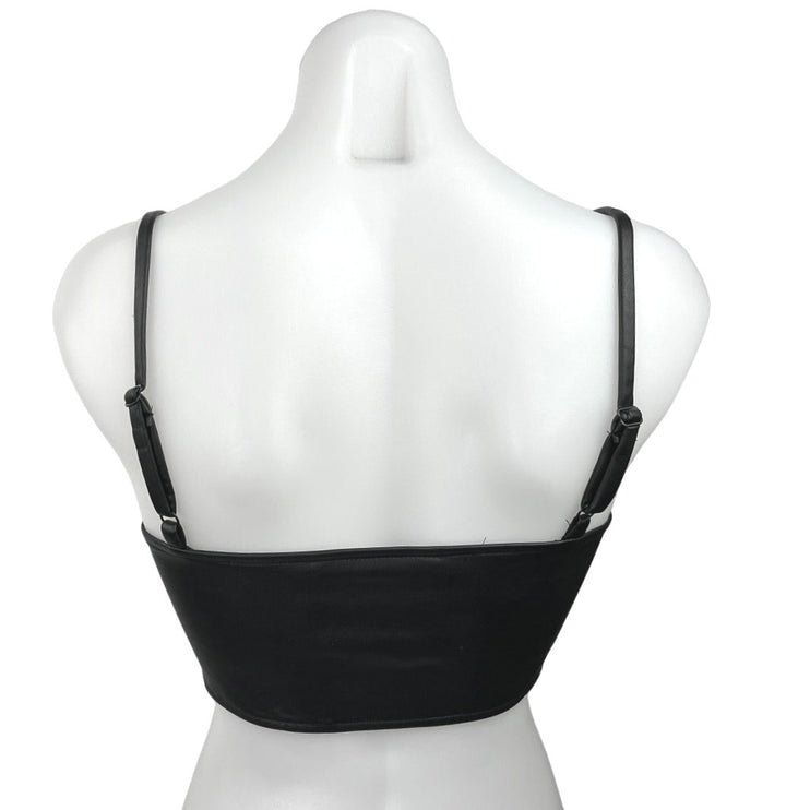 BB Dakota by Steve Madden Black Scoop Neck Adjustable Stretch Crop Top Size S