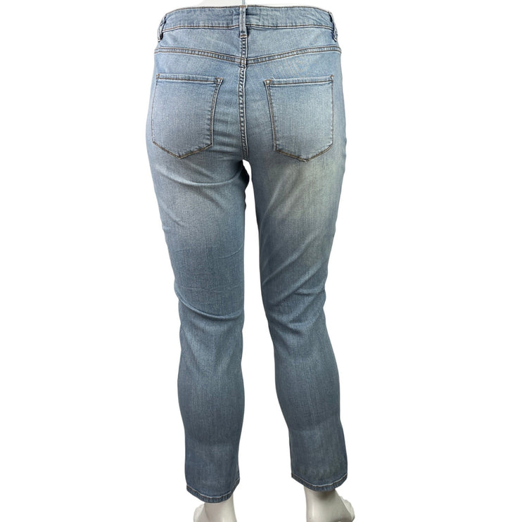 Rachel Roy Women's Blue Distressed Light Wash Skinny Straight Denim Jeans 16W