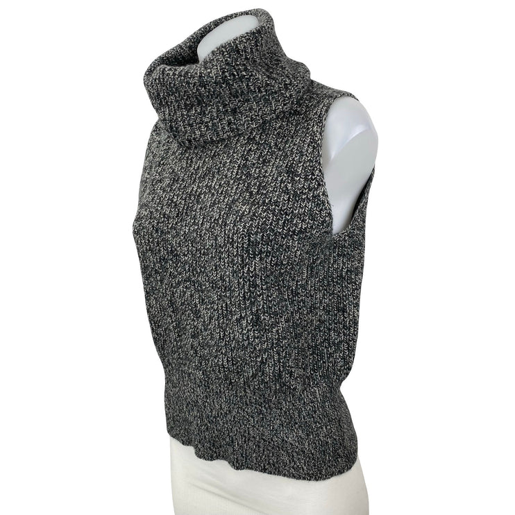 Theory 100% Cashmere Women's Gray Turtleneck Sleeveless Tank Vest Sweater Top S